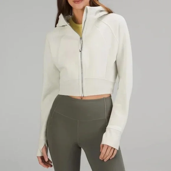 Lululemon Scuba Full-Zip Cropped Hoodie in Bone size 4 - Picture 1 of 9